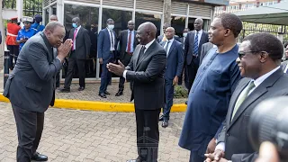 SEE DP RUTO & PRESIDENT UHURU'S MOMENTS AT PARLIAMENT BUILDINGS DURING KIBAKI'S BODY VIEWING!!