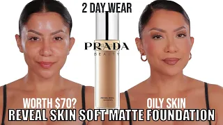 2 DAY WEAR *new $70* PRADA BEAUTY REVEAL SKIN SOFT MATTE FOUNDATION *oily skin* | MagdalineJanet