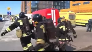 Масштабное учение пожарных и спасателей в Санкт-Петербурге