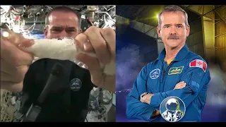 This is what happens when you wring out a wet towel while floating in space - Chris Hadfield