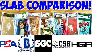 *GRADED SLAB COMPARISON* Reviewing Major Sports Card Grading Companies - PSA, BGS, SGC, CSG & HGA!