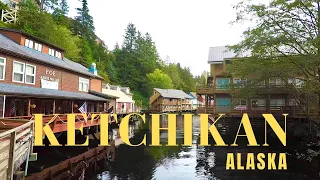 Ketchikan, Alaska. Walking around downtown, trails in the woods and lumberjack show