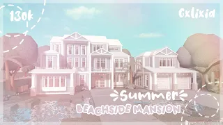 Bloxburg | Beachside ☀️ Summer Mansion Exterior 🌴 | House Build | $130k