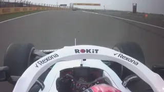 Robert Kubica onboard frustrated with his car.