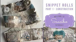 Pt 1 - How to Make Snippet Rolls From Fabric Scraps - Fabric Collage - Tutorial DIY