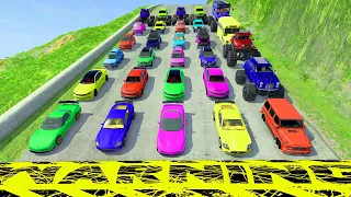 Monster Truck vs Speed Bumps Potholes – Big Cars vs Bollards vs Deep Water | HT Gameplay Crash