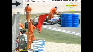 1994 F1 Barcelona qualifying Gachot crashes