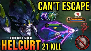 You Can't Escape from Me!! Helcurt New Build, Insane 21 Kills!! - Build Top 1 Global Helcurt ~ MLBB