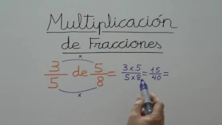 Multiplicación de dos fracciones y reducción del resultado