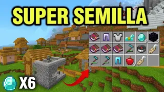 🔥LA  SEMILLA  PERFECTA PARA TÉCNICO  EN MINECRAFT BEDROCK 1.20 Para SURVIVAL! ✅