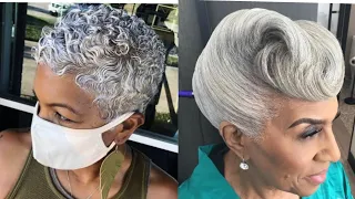 Most Slayed Salt and Pepper Hairstyles For Black Women 50+ 💯