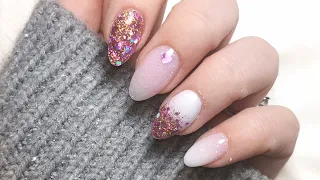 WATCH ME WORK: Doing My Own Nails - Ombre, Glitter Fade - Loose Glitter