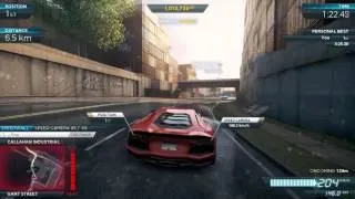 NFS: Most Wanted (2012). FullHD. Lamborghini Aventador vs Bugatti Veyron. Cyberraptorman