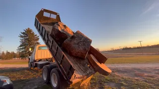 Hauling & Dumping Huge Sycamore Logs, Firewood Logs, Gravel, & Compost #firewood #tree #woodhound