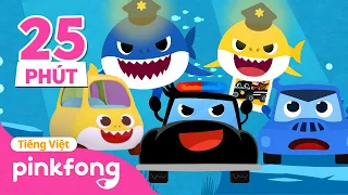 Cá Mập Cảnh Sát và Xe Cảnh Sát 👮 🚓 + Tuyển tập | Cá Mập Con Baby Shark Pinkfong - Nhạc thiếu nhi