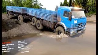 Spintires - C 43118 Truck + Trailer Off Road on the Canyons Map