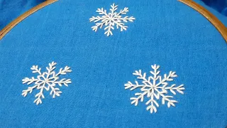 All Over Snowflake Design for Dress /Kurti | Embroidery For Beginners | Fly Stitch Embroidery Design