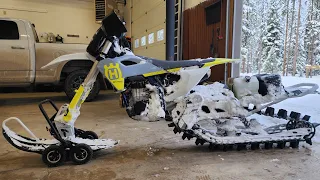 2023 Husky FC 450 & Riot 3 Pro Snow Bike 1st Ride