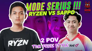 MODE SERIUS! RYZEN BIKIN SAPPO GEMETAR 1 vs 1 FREE STYLE TDM | 2 POV