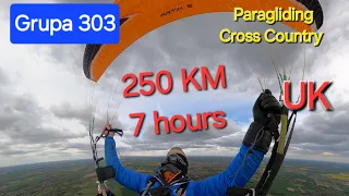 Day memo - time lapse of paragliding 250 Km / 7 hours. UK flat lands soaring.