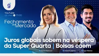 🔴 19/09/23 - JUROS GLOBAIS SOBEM NA VÉSPERA DA SUPER QUARTA | BOLSAS CAEM | Fechamento de Mercado