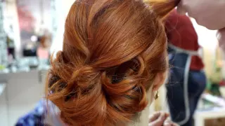 Prom, bridal hairstyle for medium long hair. Вечерняя прическа, прическа на выпускной.