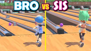 [ALL DIFFICULTY LEVELS] BOWLING CHALLENGE!! Bro vs Sis Nintendo Switch Sports!! *BOWLING CHALLENGE!*