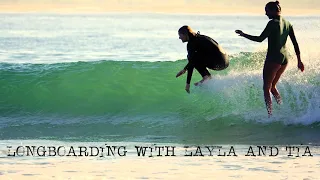 Layla and Tia Longboarding the Coffs Coast July 2023.