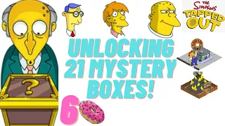 The Simpsons Tapped Out: Unlocking 21 Normal 6 Donut Mystery Boxes & Showing A 10 Free Donut Trick