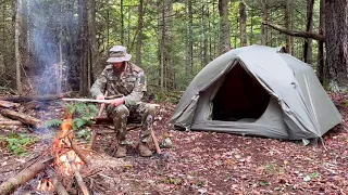 Making Bow, Russian  Mountain Tent, skrama, bushcraft chair, solo overnight