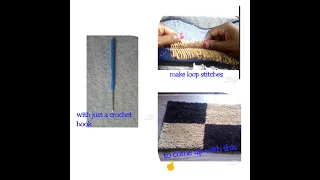 How to make a SHAGGY MAT using LOOP STITCHES/DIY shaggy mat tutorial/easy & fast fluffy mat tutorial