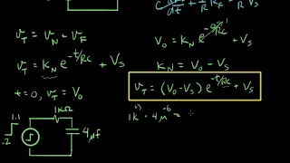 Electrical engineering - RC step response example 3 of 3