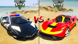 Police Lamborghini Reventon vs Progen Celeste - GTA 5 Mods Which super car is best?