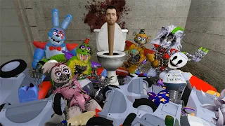 DESTROYING FNAF Security Breach ANIMATRONICS - Boneworks BECOMING SKIBIDI TOILET In Garry's Mod!