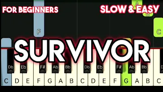 DESTINY'S CHILD - SURVIVOR | SLOW & EASY PIANO TUTORIAL