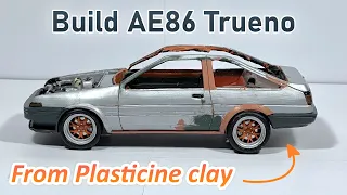 Build Toyota AE86 from plasticine clay do it yourself step by step creation