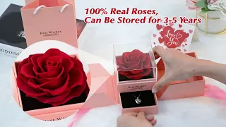 Preserved Rose Valentine's Day Gifts for Her, Eternal Rose Gifts for Girlfriend with I Love You