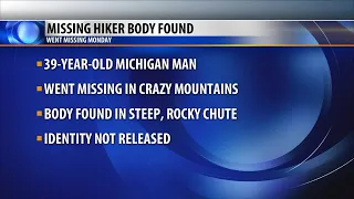 Body of missing hiker found in Crazy Mountains