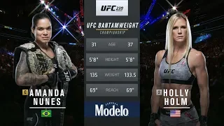 Amanda Nunes vs Holly Holm watch online full fight video for free, ufc 239 in Las Vegas