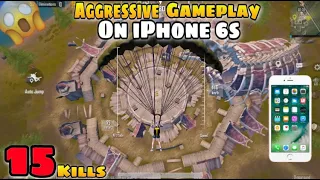 iPhone 6s LIVIK Gameplay😍| Aggressive Gameplay With 15 Kills🔥| iphone 6s,6 plus,7,8 pubg test | Lag?