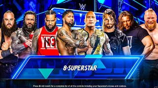 WWE 2K24 - 8 Man Superstar Match | Smackdown | Gameplay