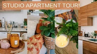 STUDIO APARTMENT TOUR | BOHO, EARTHY & MODERN