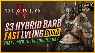 Season 3 | NEW FAST Leveling Hybrid Barbarian BUILD 1-100 | Diablo 4 Guide for Upheaval/Charge Barb