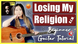 Losing My Religion - R.E.M. Beginner Guitar Lesson Tutorial [ Chords | Strumming | Play-Along ]