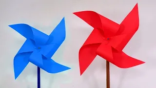 DIY How to make a paper windmill that spins || Easy project for children