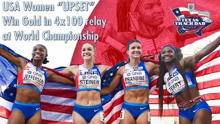 Team USA Women's 4x100 relay upset Jamaica at the World Championship with a blazing 41.14