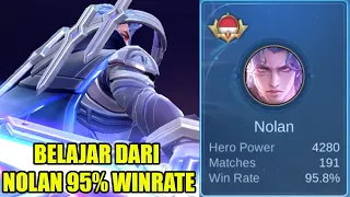 Belajar dari raja nolan 95% winrate bintang 1000 mythic immortal bikin kalian jago nolan dirank