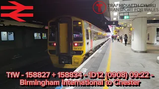 Transport for Wales Class 158 DMU 158827 and 158834 on the (09:08) 09:22 to Chester!