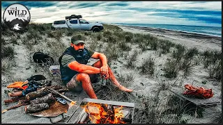 FISHING COOKING AND CAMPING ON THE BEACH
