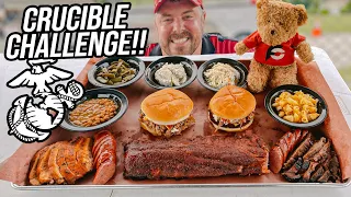 Crucible Barbecue Eating Challenge w/ Ribs, Brisket, & BBQ Sandwiches!!